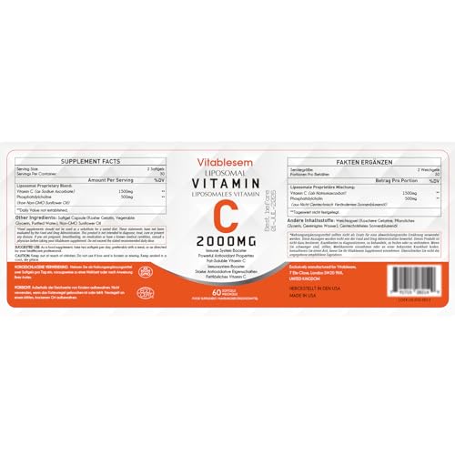 High-Dose Liposomal Vitamin C Capsules 2000 mg