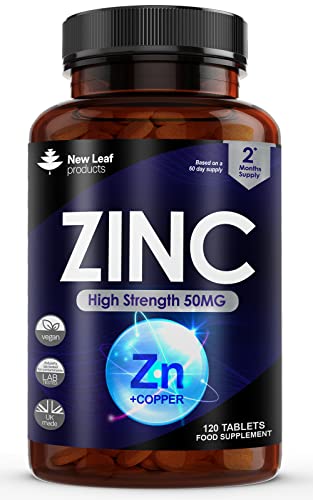High Strength Zinc 50mg with Copper – 120 Tablets