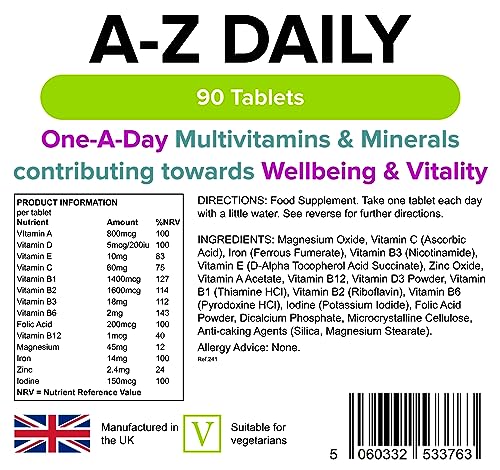 Lindens A-Z Daily Multivitamin Tablets 90 Count
