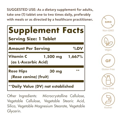 Solgar Vitamin C with Rose Hips - 180 Tablets