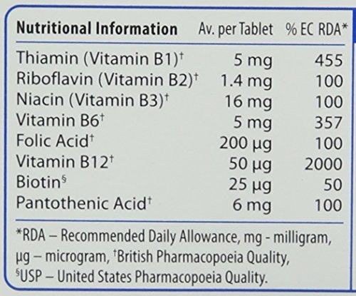 Vitamin B-Complex Tablets - 60 Count Pack