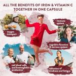 Natural Iron & Vitamin C Supplement - 120 Capsules