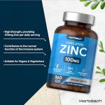 Zinc Tablets 100mg for Immunity Support - Vegan