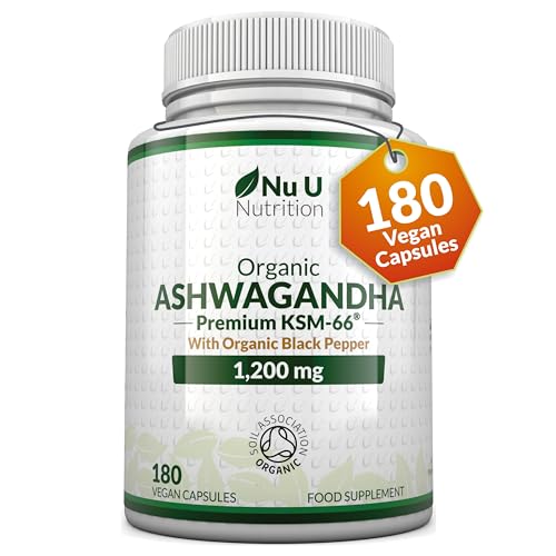Organic Ashwagandha KSM-66® 1200mg Vegan Capsules