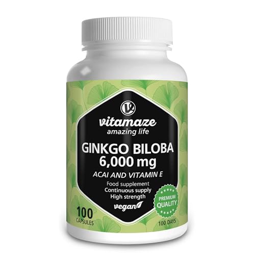 Ginkgo Biloba Capsules 6000mg - Memory & Energy Boost