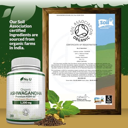 Organic Ashwagandha KSM-66® 1200mg Vegan Capsules