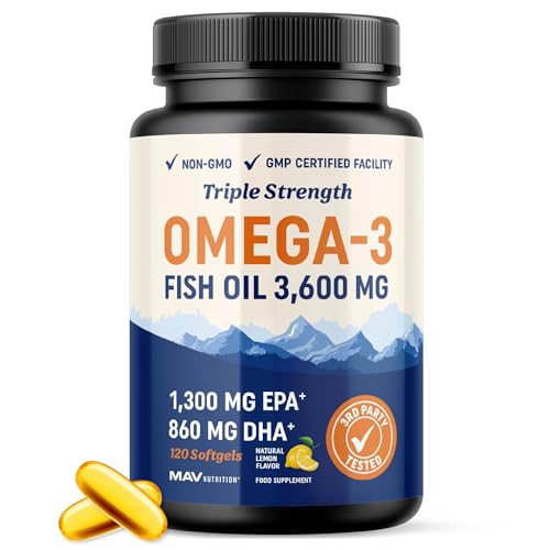 Triple Strength Omega 3 Fish Oil Softgels 120 Ct