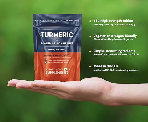 High Strength Turmeric Tablets with Black Pepper & Ginger