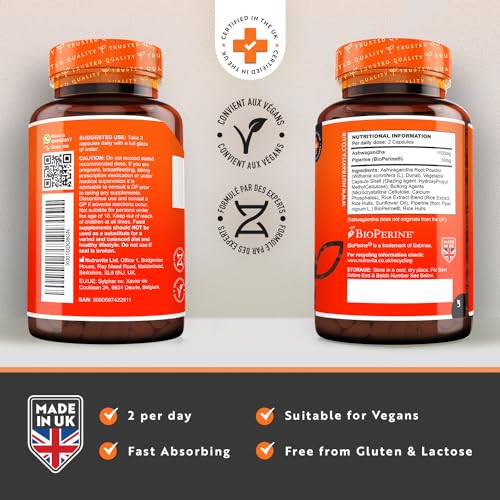 Ashwagandha 1100mg Vegan Capsules with Bioperine