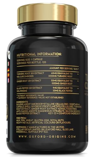 High Strength Turmeric Capsules with Ginger & Pepper