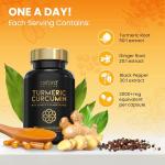 High Strength Turmeric Capsules with Ginger & Pepper