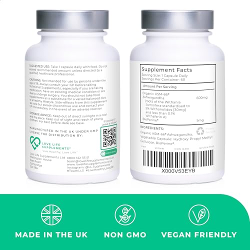 High Strength Organic Ashwagandha KSM-66®, 600mg