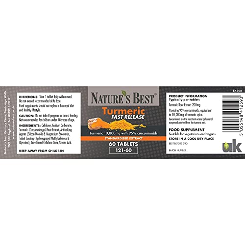 High Strength Turmeric Tablets 10,000mg – 60 Count