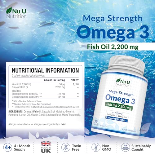 Omega 3 & Vitamin D3 Softgels - High Strength