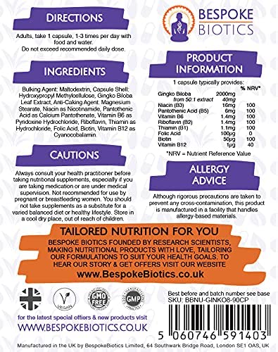 Ginkgo Biloba Brain Support Supplement - 90 Vegan Caps