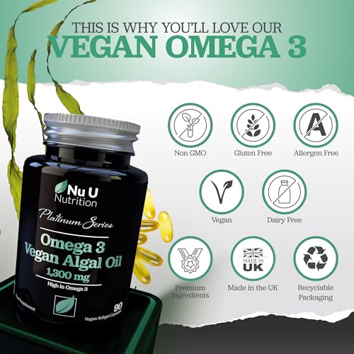 Vegan Omega 3 Algae Oil 1300mg - 90 Softgels