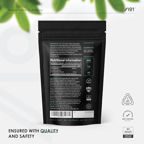 Ashwagandha Extract 5000mg with BioPerine, 120 Capsules