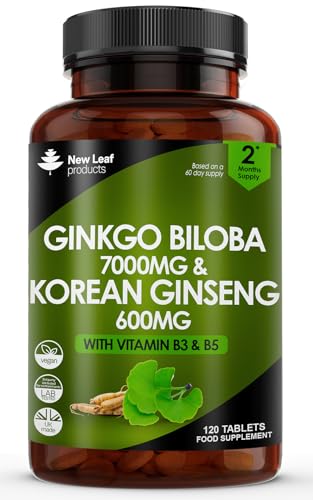 Ginkgo Biloba & Korean Ginseng Tablets - 120 Vegan