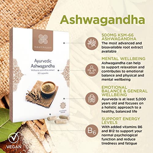 Healthspan Ashwagandha 500mg for Stress Relief
