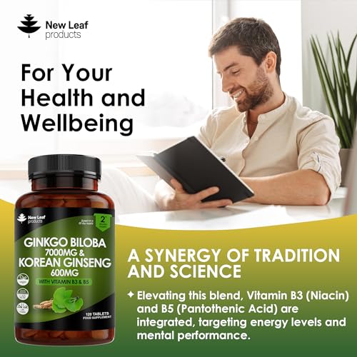 Ginkgo Biloba & Korean Ginseng Tablets - 120 Vegan