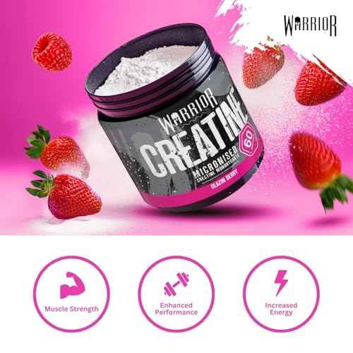 Warrior Creatine Monohydrate Powder, Blazin Berry, 300g