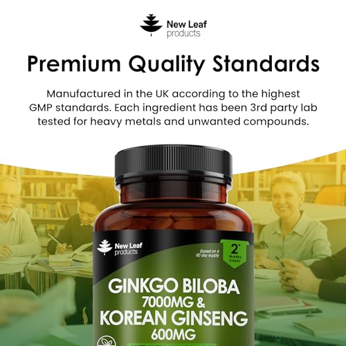 Ginkgo Biloba & Korean Ginseng Tablets - 120 Vegan