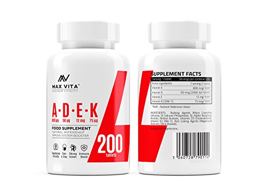 Vitamin A D3 K2 MK-7 Supplement for Strong Bones