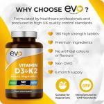 Vitamin D3 4000iu & K2 100ug - 180 Tablets