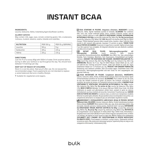 Bulk Instant BCAA Powder, 8g Per Serving