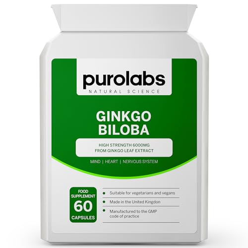 High Strength Ginkgo Biloba 6000mg - 60 Vegan Capsules
