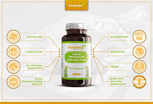 KSM66 Ashwagandha & Rhodiola - Vegan Capsules