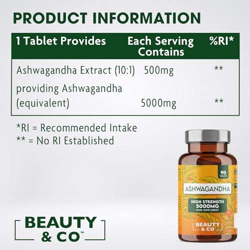 High Strength Ashwagandha 5000mg - 90 Tablets