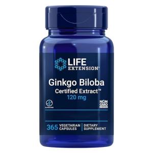 Life Extension Ginkgo Biloba Extract 120mg, 365 Vegan Caps