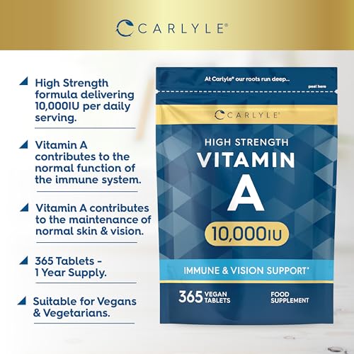 High Strength Vegan Vitamin A Tablets 10000 IU