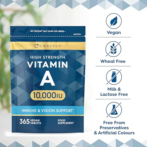 High Strength Vegan Vitamin A Tablets 10000 IU