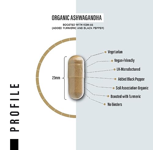 Organic Ashwagandha Capsules with Turmeric and Black Pepper