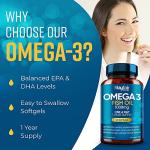 Omega 3 1000mg Fish Oil Capsules - Supports Heart & Brain
