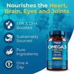 Omega 3 1000mg Fish Oil Capsules - Supports Heart & Brain
