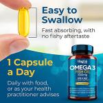 Omega 3 1000mg Fish Oil Capsules - Supports Heart & Brain