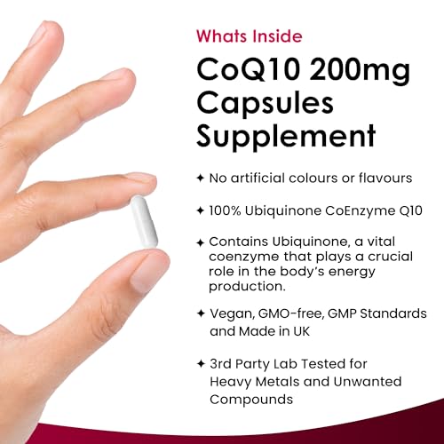 CoQ10 200mg Vegan Capsules - High Strength Ubiquinone