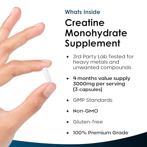 Creatine Monohydrate Capsules 3000mg - 360 Count