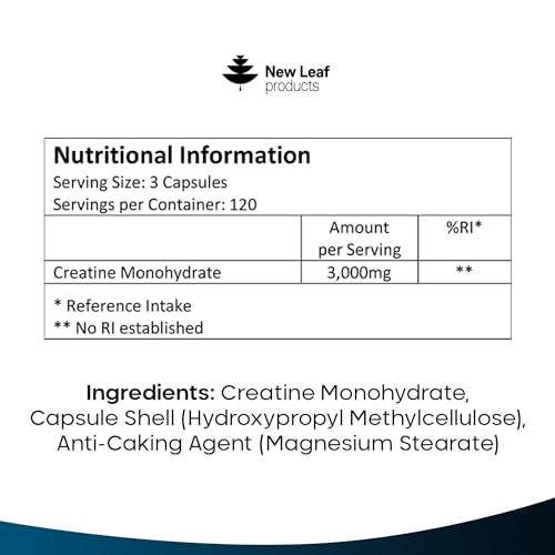 Creatine Monohydrate Capsules 3000mg - 360 Count