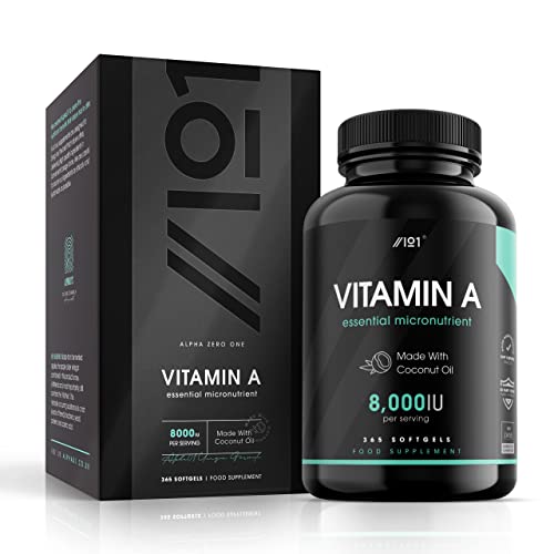 Vitamin A 8000IU with Coconut Oil - 365 Softgels