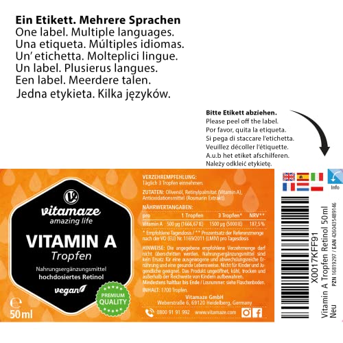 High-Dose Vegan Vitamin A Drops 5000 IU