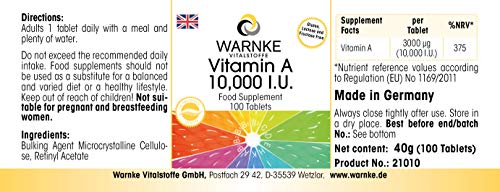 High-Dose Vegan Vitamin A 10,000 I.E. Tablets