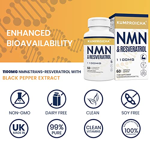 NAD+ Resveratrol with Black Pepper Extract Supplement