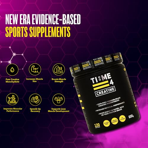 Time 4 Creatine Powder, 600g Unflavoured Micronised