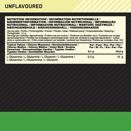 Optimum Nutrition Unflavoured Glutamine Powder, 630g