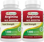 L-Arginine NO Booster Triple Strength 1300mg 120 Veg Capsules