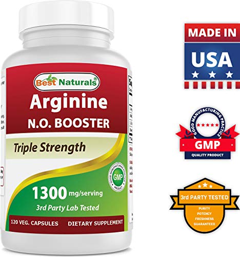 L-Arginine NO Booster Triple Strength 1300mg 120 Veg Capsules